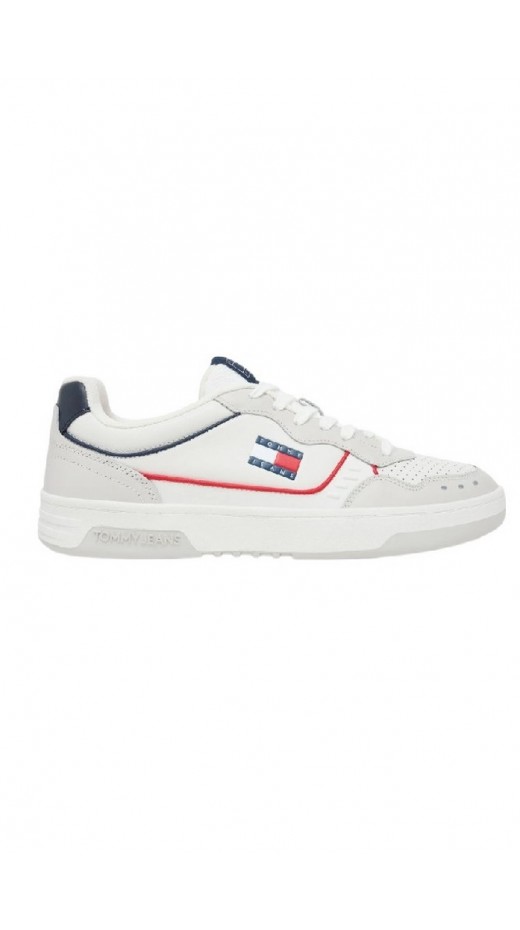 TOMMY JEANS CUPSOLE ELEVATED LEATHER ΠΑΠΟΥΤΣΙ ΑΝΔΡΙΚΟ WHITE