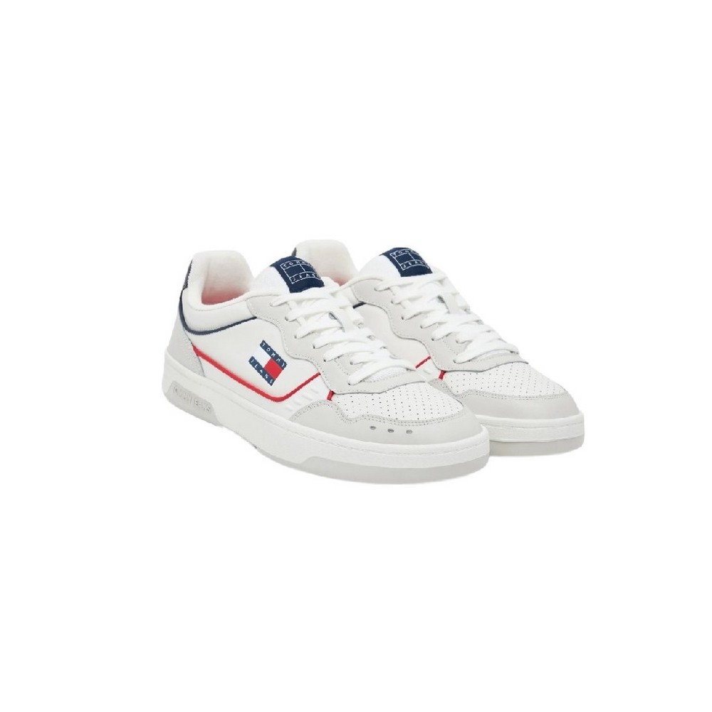 TOMMY JEANS CUPSOLE ELEVATED LEATHER ΠΑΠΟΥΤΣΙ ΑΝΔΡΙΚΟ WHITE
