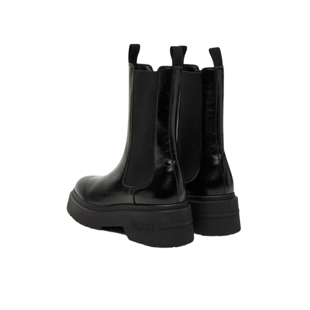 TOMMY JEANS CHUNKY SHINY LEATHER CHELSEA ΜΠΟΤΑ ΓΥΝΑΙΚΕΙΑ BLACK