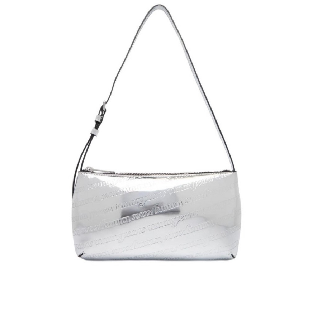 TOMMY JEANS MUST METALLIC SHOULDER BAG ΤΣΑΝΤΑ ΓΥΝΑΙΚΕΙΑ SILVER