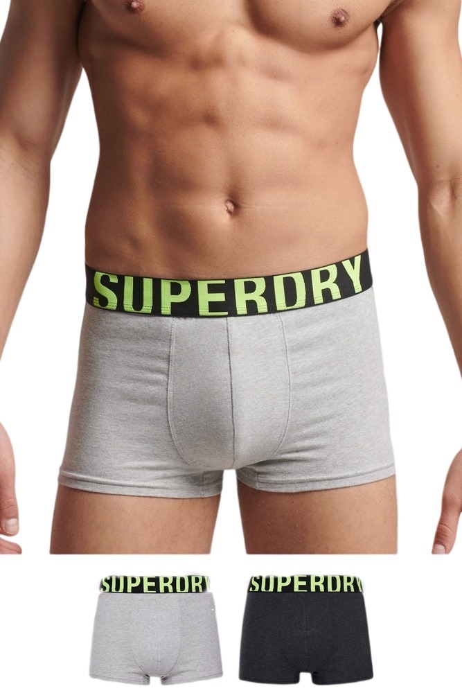ΕΣΩΡΟΥΧΟ D1 SDRY TRUNK DUAL LOGO DOUBLE PACK ΑΝΔΡΙΚΟ SUPERDRY GREY