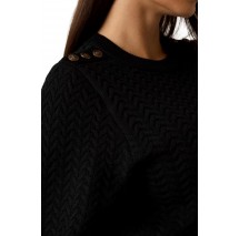 GUESS LOGO BUTTON REONA SWTR ΜΠΛΟΥΖΑ ΠΛΕΚΤΗ ΓΥΝΑΙΚΕΙΑ BLACK