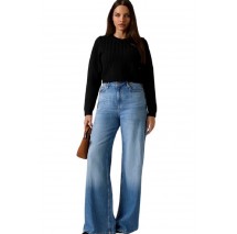 GUESS LOGO BUTTON REONA SWTR ΜΠΛΟΥΖΑ ΠΛΕΚΤΗ ΓΥΝΑΙΚΕΙΑ BLACK