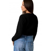 GUESS LOGO BUTTON REONA SWTR ΜΠΛΟΥΖΑ ΠΛΕΚΤΗ ΓΥΝΑΙΚΕΙΑ BLACK