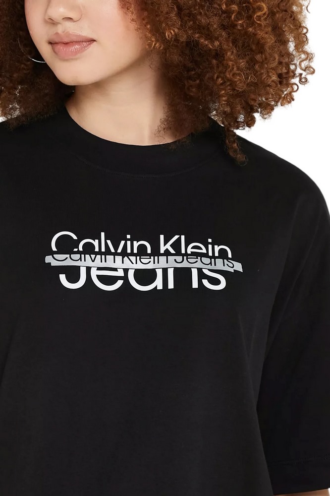 CALVIN KLEIN JEANS DISRUPTED LOGO OVERSUZED TEE T-SHIRT ΓΥΝΑΙΚΕΙΟ BLACK