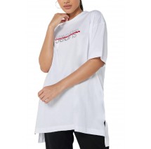 CALVIN KLEIN JEANS DISRUPTED LOGO OVERSUZED TEE T-SHIRT ΓΥΝΑΙΚΕΙΟ WHITE