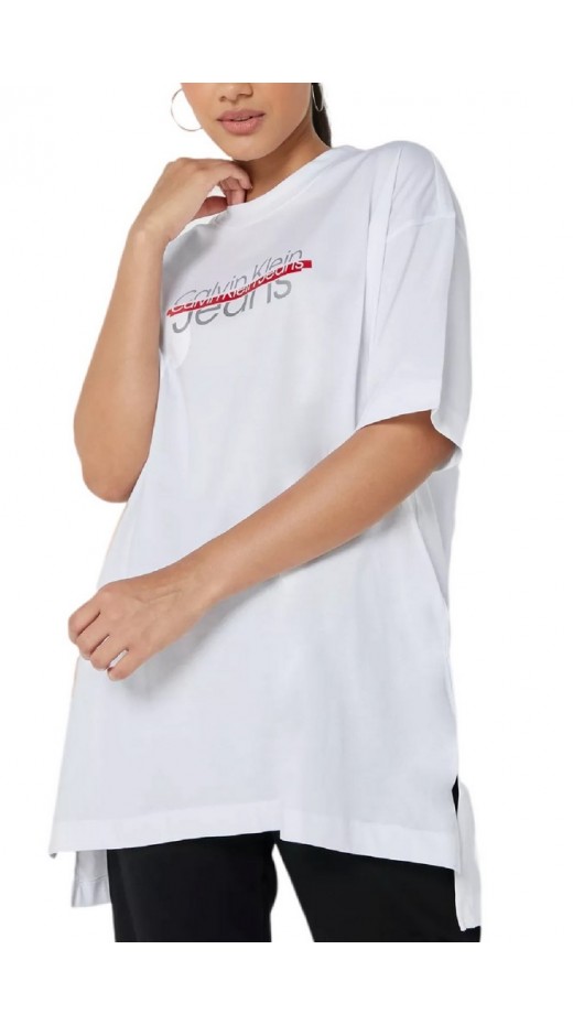 CALVIN KLEIN JEANS DISRUPTED LOGO OVERSUZED TEE T-SHIRT ΓΥΝΑΙΚΕΙΟ WHITE