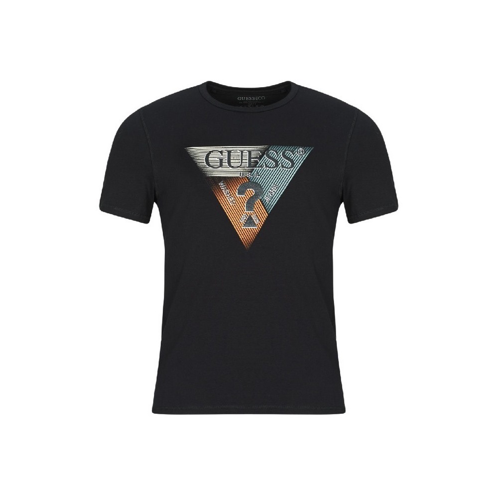 GUESS SS CN TRIANGLE TEE T-SHIRT ΜΠΛΟΥΖΑ ΑΝΔΡΙΚΗ BLACK