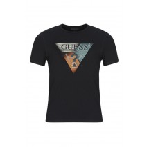 GUESS SS CN TRIANGLE TEE T-SHIRT ΜΠΛΟΥΖΑ ΑΝΔΡΙΚΗ BLACK