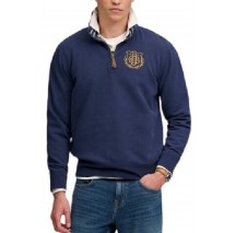 SUPERDRY GOTHIC VARSITY HALF ZIP ΜΠΛΟΥΖΑ ΦΟΥΤΕΡ ΑΝΔΡΙΚΗ NAVY
