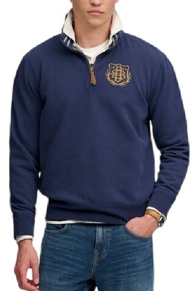 SUPERDRY GOTHIC VARSITY HALF ZIP ΜΠΛΟΥΖΑ ΦΟΥΤΕΡ ΑΝΔΡΙΚΗ NAVY