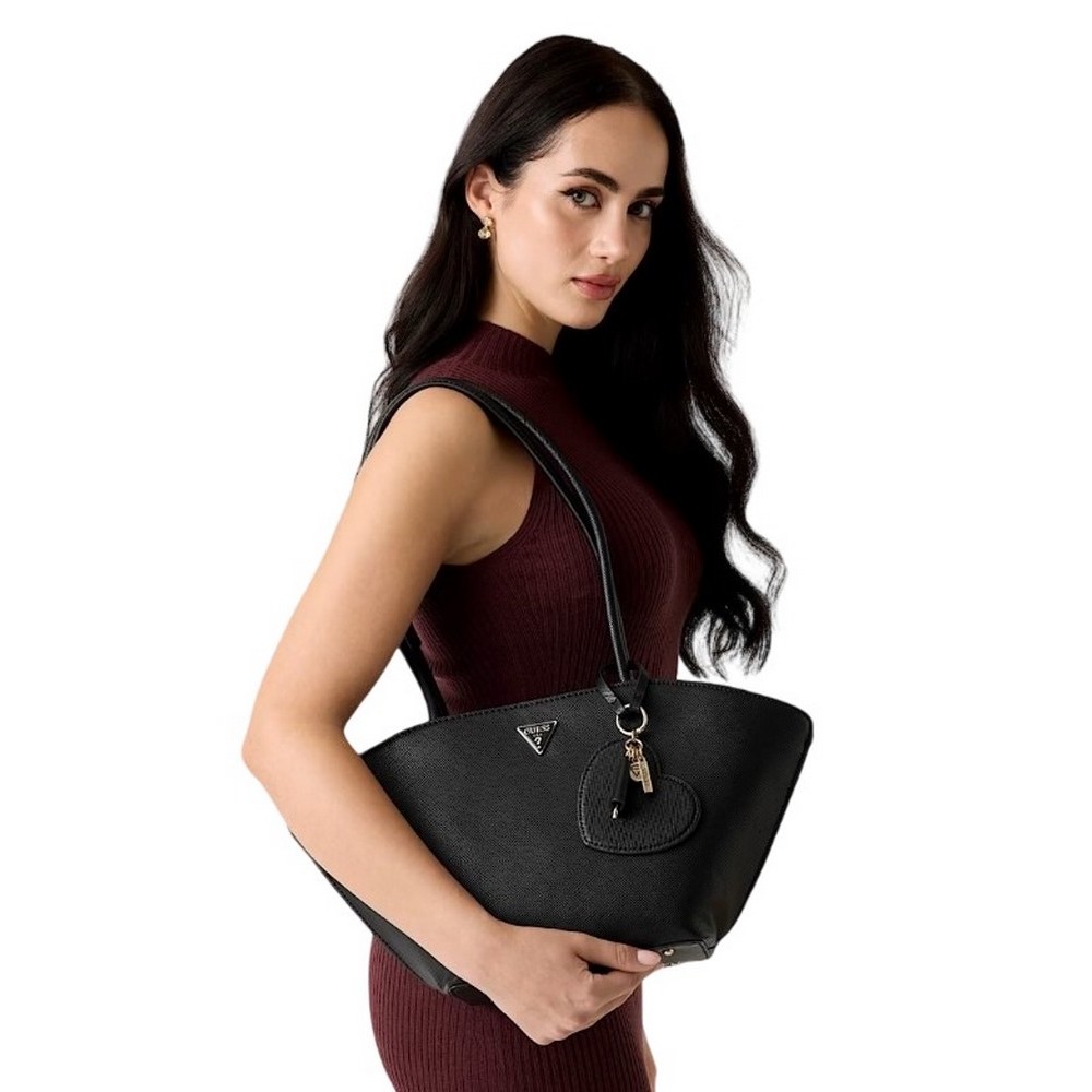 GUESS BOLENA SHOULDER SATCHEL ΤΣΑΝΤΑ ΓΥΝΑΙΚΕΙΑ BLACK