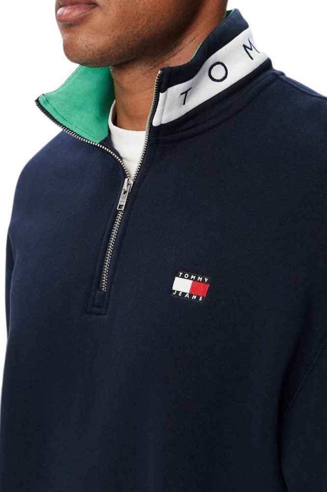 TOMMY JEANS RLX BRANDED COLLAR QZ EXT ΜΠΛΟΥΖΑ ΦΟΥΤΕΡ ΑΝΔΡΙΚΗ NAVY