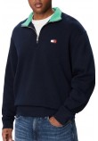 TOMMY JEANS RLX BRANDED COLLAR QZ EXT ΜΠΛΟΥΖΑ ΦΟΥΤΕΡ ΑΝΔΡΙΚΗ NAVY