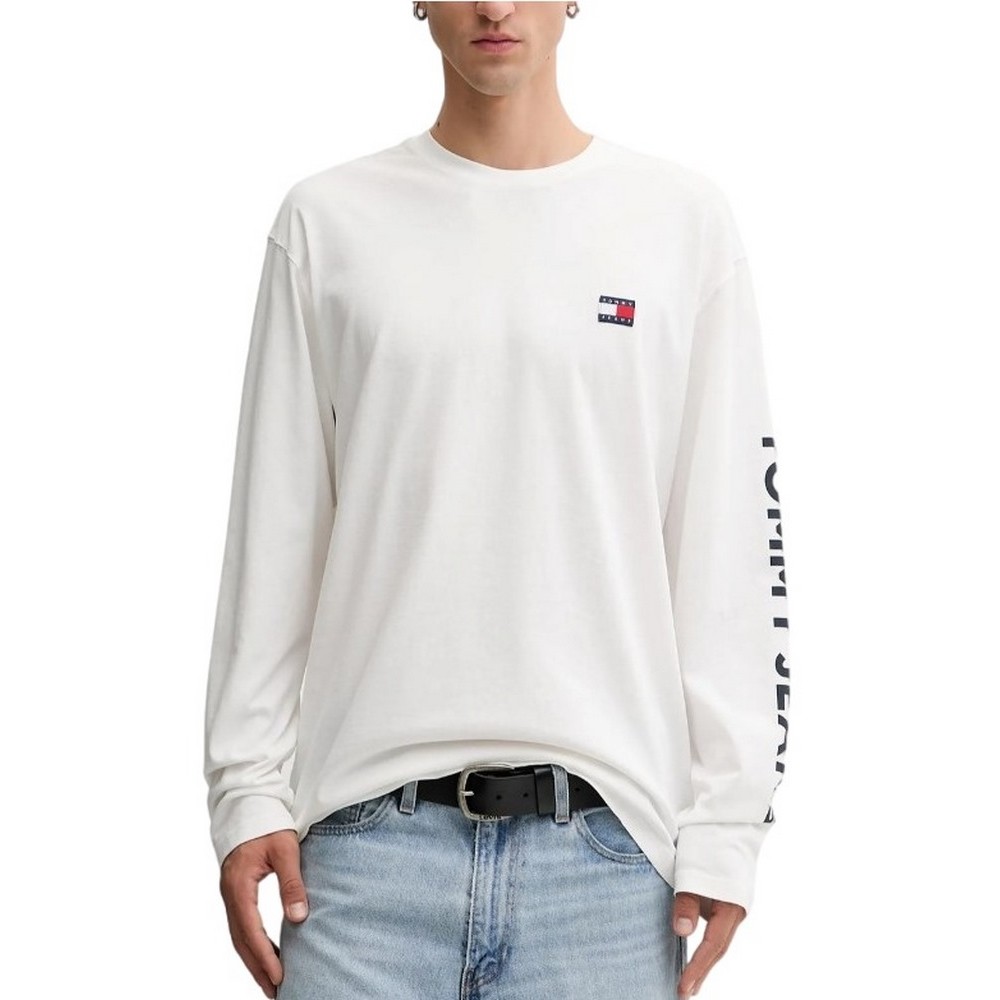 TOMMY JEANS RLX NEW CLASSICS LS TEE ΜΠΛΟΥΖΑ ΑΝΔΡΙΚΗ ECRU