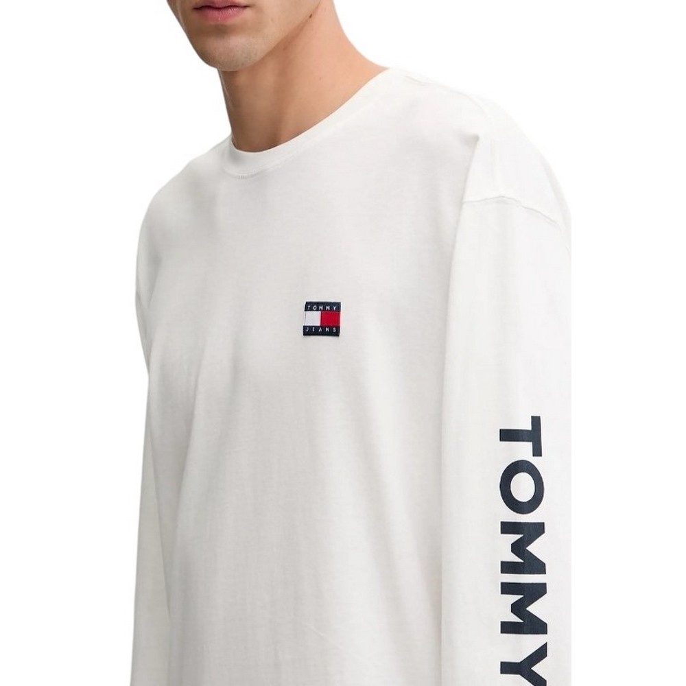 TOMMY JEANS RLX NEW CLASSICS LS TEE ΜΠΛΟΥΖΑ ΑΝΔΡΙΚΗ ECRU