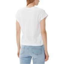 GUESS SS CN SLEEVES STRASS DETAIL T-SHIRT ΜΠΛΟΥΖΑ ΓΥΝΑΙΚΕΙΑ WHITE