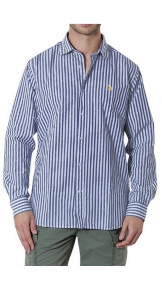 U.S POLO ASSN IVOR 002371 EH03 SHIRT LS REGULAR FIT  ΠΟΥΚΑΜΙΣΟ ΑΝΔΡΙΚΟ NAVY