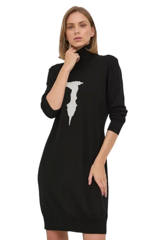 ΦΟΡΕΜΑ  LOGO WOOL CASHMERE BLEND ΓΥΝΑΙΚΕΙΟ TRUSSARDI BLACK