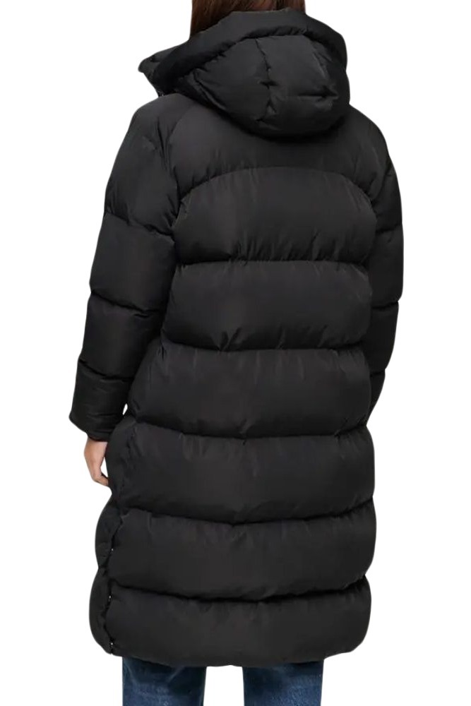 SUPERDRY D2 STUD LONGLINE HOODED PUFFER JACKET ΜΠΟΥΦΑΝ ΓΥΝΑΙΚΕΙΟ BLACK