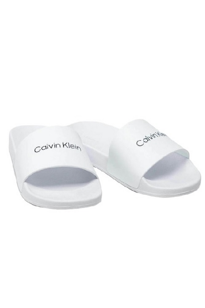 CALVIN KLEIN JEANS POOL SLIDE ΠΑΝΤΟΦΛΑ ΑΝΔΡΙΚΗ WHITE