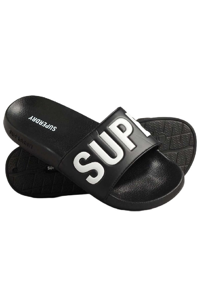 SUPERDRY D1 SDCD CODE CORE POOL SLIDE ΠΑΝΤΟΦΛΑ ΑΝΔΡΙΚΗ BLACK/WHITE