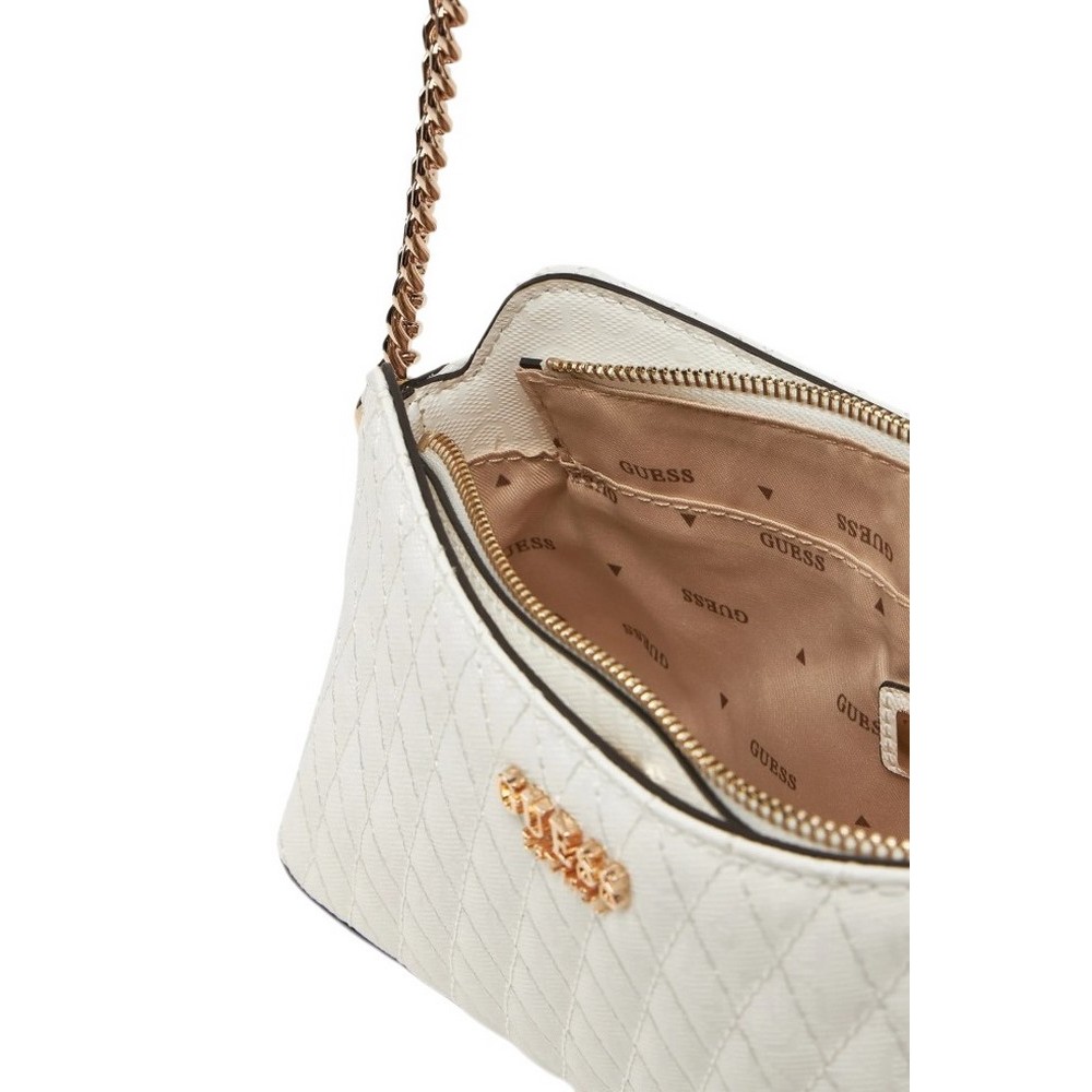 GUESS BETULA TOP ZIP SHOULDER BAG ΤΣΑΝΤΑ ΓΥΝΑΙΚΕΙΑ WHITE