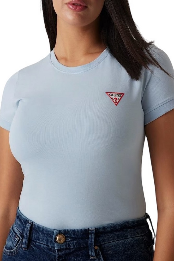 GUESS  CN MINI TRIANGLE TEE T-SHIRT ΜΠΛΟΥΖΑ ΓΥΝΑΙΚΕΙΑ BLUE