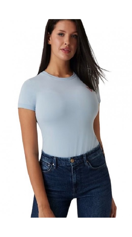 GUESS  CN MINI TRIANGLE TEE T-SHIRT ΜΠΛΟΥΖΑ ΓΥΝΑΙΚΕΙΑ BLUE