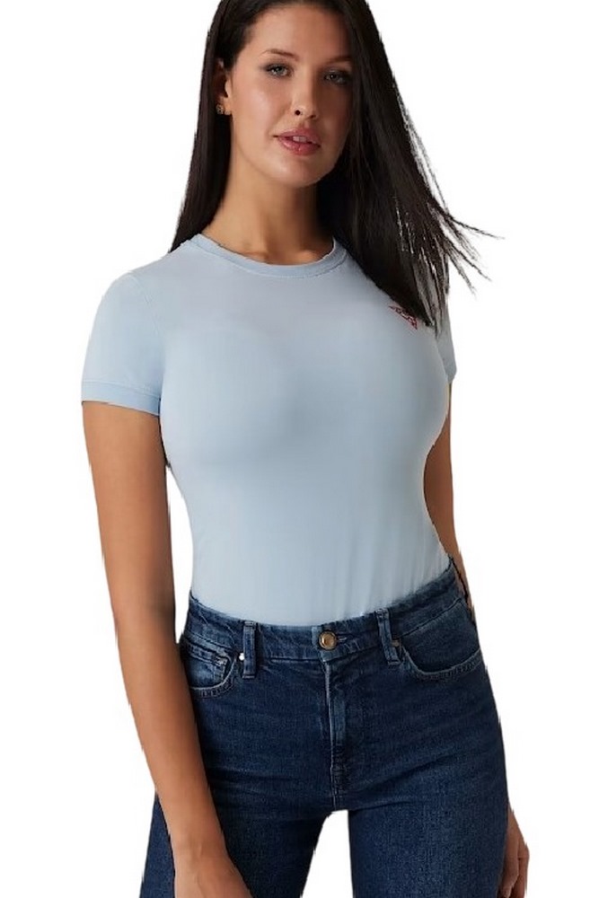 GUESS  CN MINI TRIANGLE TEE T-SHIRT ΜΠΛΟΥΖΑ ΓΥΝΑΙΚΕΙΑ BLUE