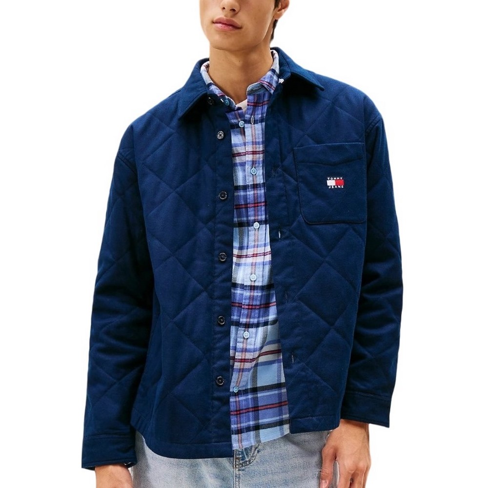 TOMMY JEANS QUILTED PADDED OVERSHIRT ΜΠΟΥΦΑΝ ΑΝΔΡΙΚΟ DARK NAVY