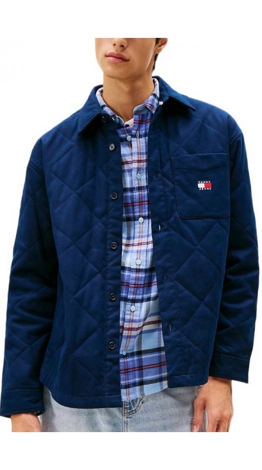 TOMMY JEANS QUILTED PADDED OVERSHIRT ΜΠΟΥΦΑΝ ΑΝΔΡΙΚΟ DARK NAVY