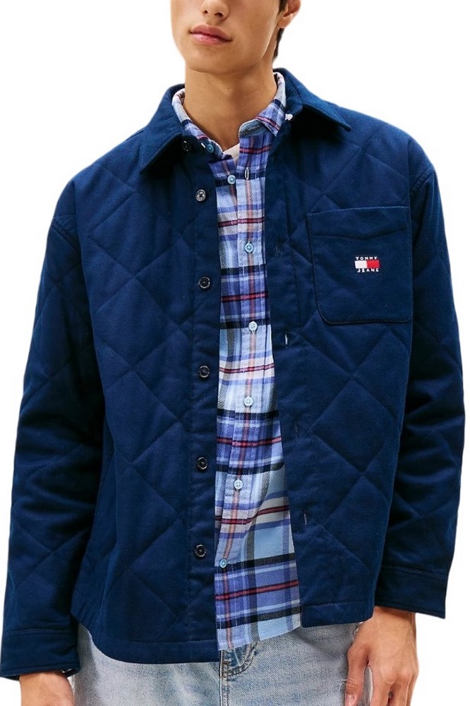 TOMMY JEANS QUILTED PADDED OVERSHIRT ΜΠΟΥΦΑΝ ΑΝΔΡΙΚΟ DARK NAVY