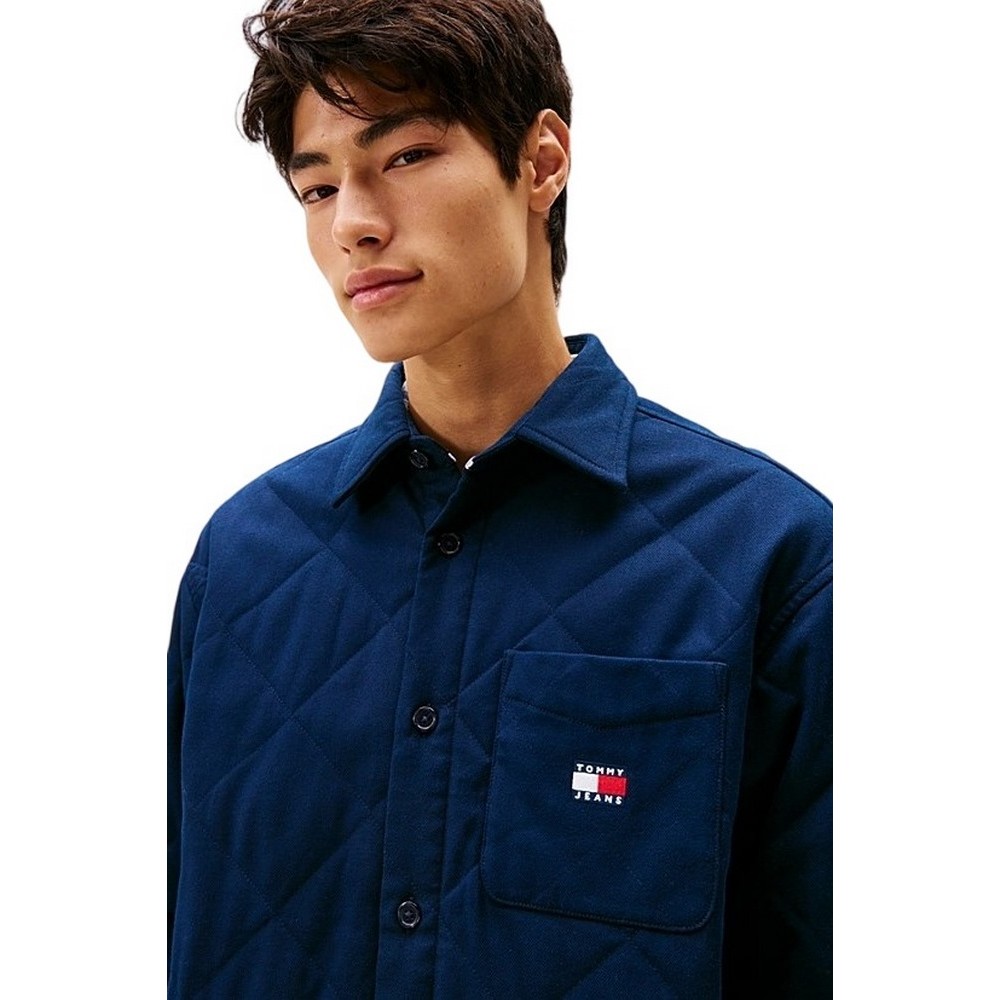 TOMMY JEANS QUILTED PADDED OVERSHIRT ΜΠΟΥΦΑΝ ΑΝΔΡΙΚΟ DARK NAVY