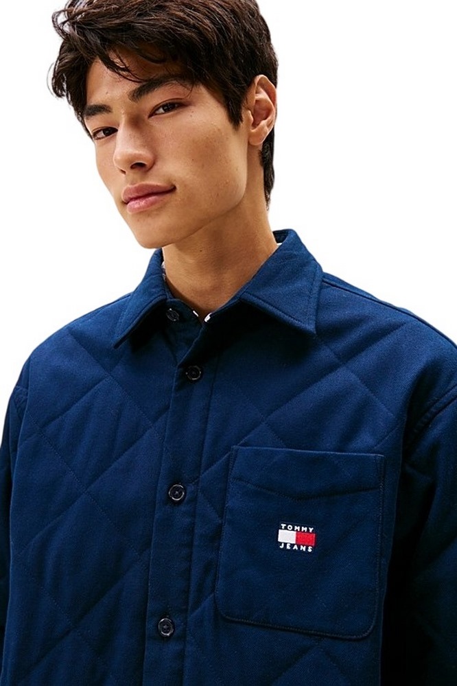 TOMMY JEANS QUILTED PADDED OVERSHIRT ΜΠΟΥΦΑΝ ΑΝΔΡΙΚΟ DARK NAVY
