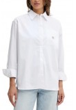 CALVIN KLEIN JEANS POPLIN RELAXED SHIRT ΠΟΥΚΑΜΙΣΟ ΓΥΝΑΙΚΕΙΟ WHITE