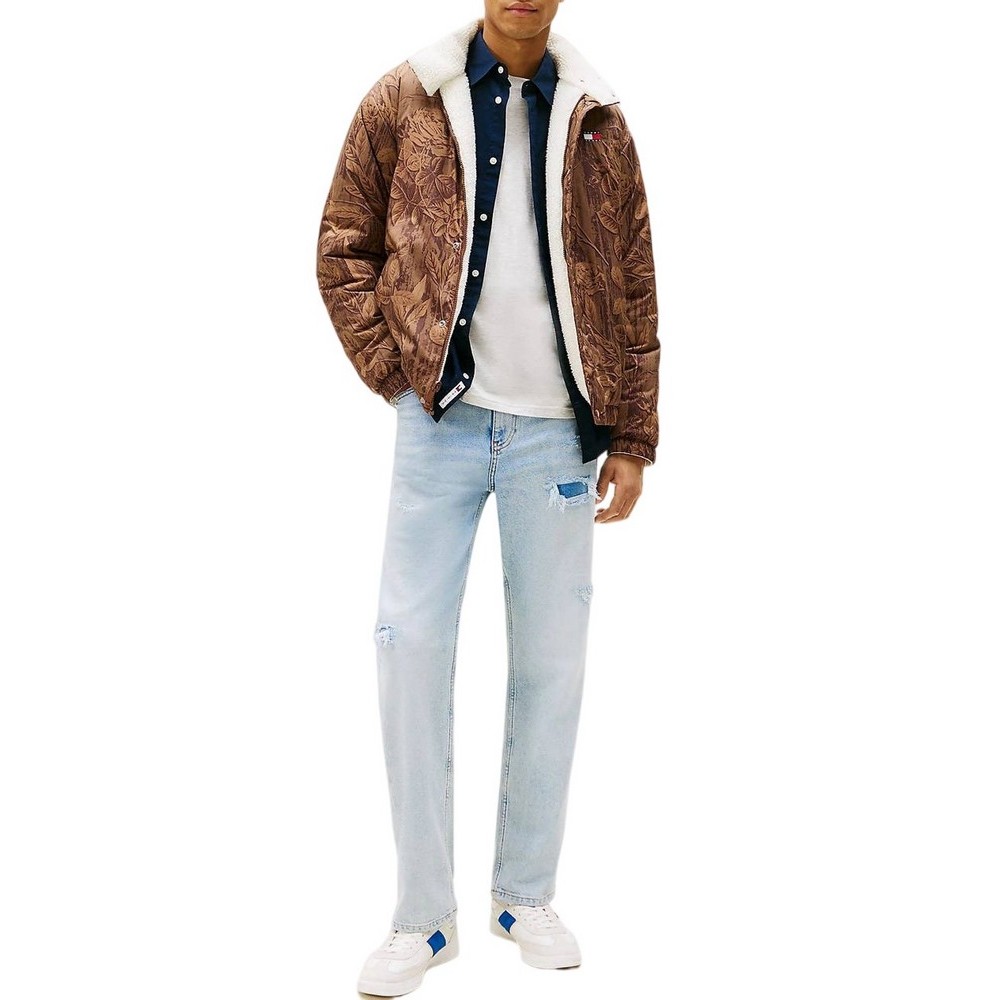 TOMMY JEANS REVERSIBLE TEDDY JACKET ΜΠΟΥΦΑΝ ΑΝΔΡΙΚΟ OFF WHITE