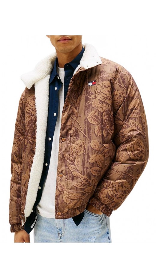 TOMMY JEANS REVERSIBLE TEDDY JACKET ΜΠΟΥΦΑΝ ΑΝΔΡΙΚΟ OFF WHITE
