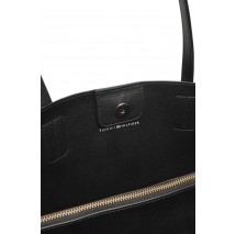TOMMY HILFIGER DISTINCT TOTE MONO ΤΣΑΝΤΑ ΓΥΝΑΙΚΕΙΑ BLACK