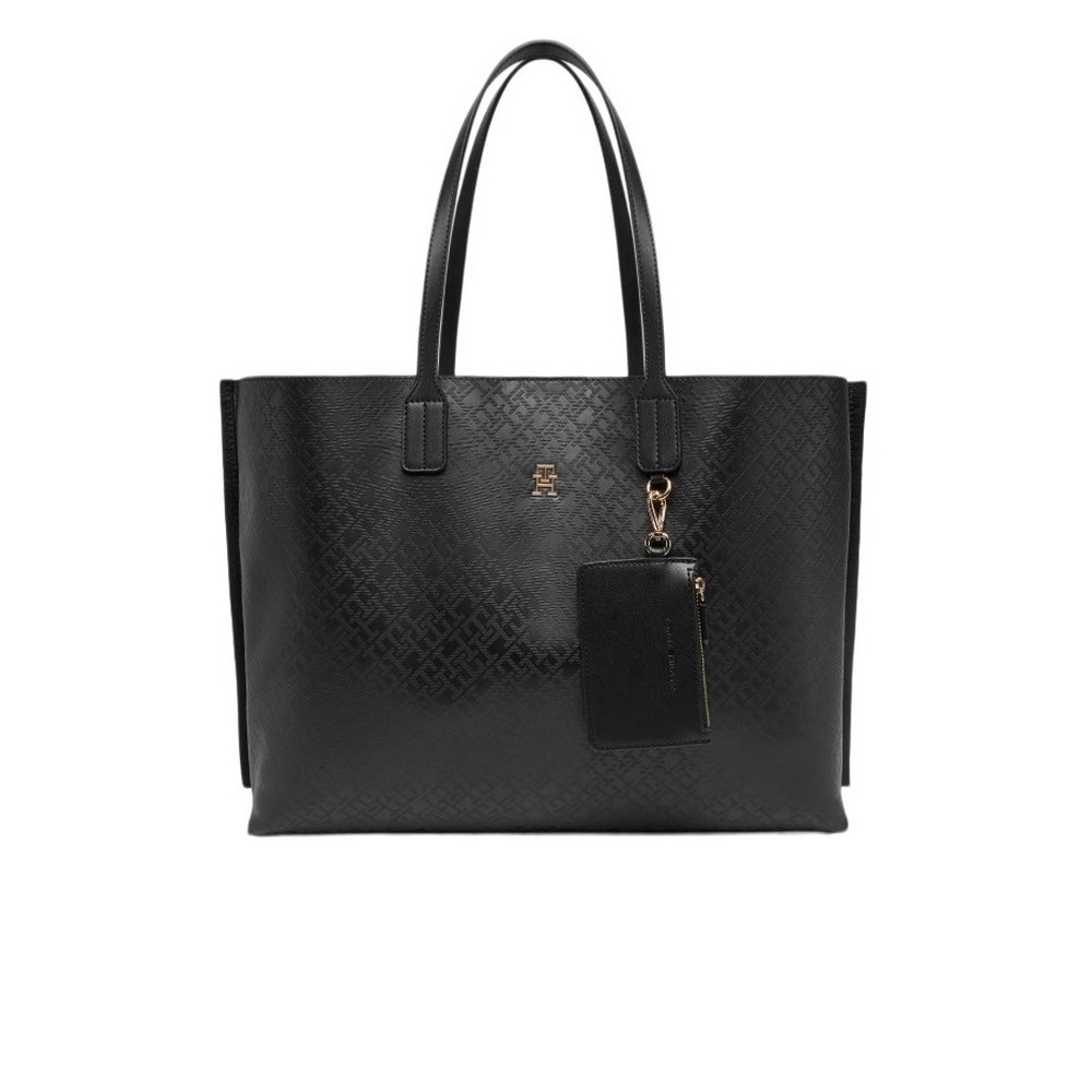 TOMMY HILFIGER DISTINCT TOTE MONO ΤΣΑΝΤΑ ΓΥΝΑΙΚΕΙΑ BLACK