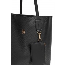 TOMMY HILFIGER DISTINCT TOTE MONO ΤΣΑΝΤΑ ΓΥΝΑΙΚΕΙΑ BLACK