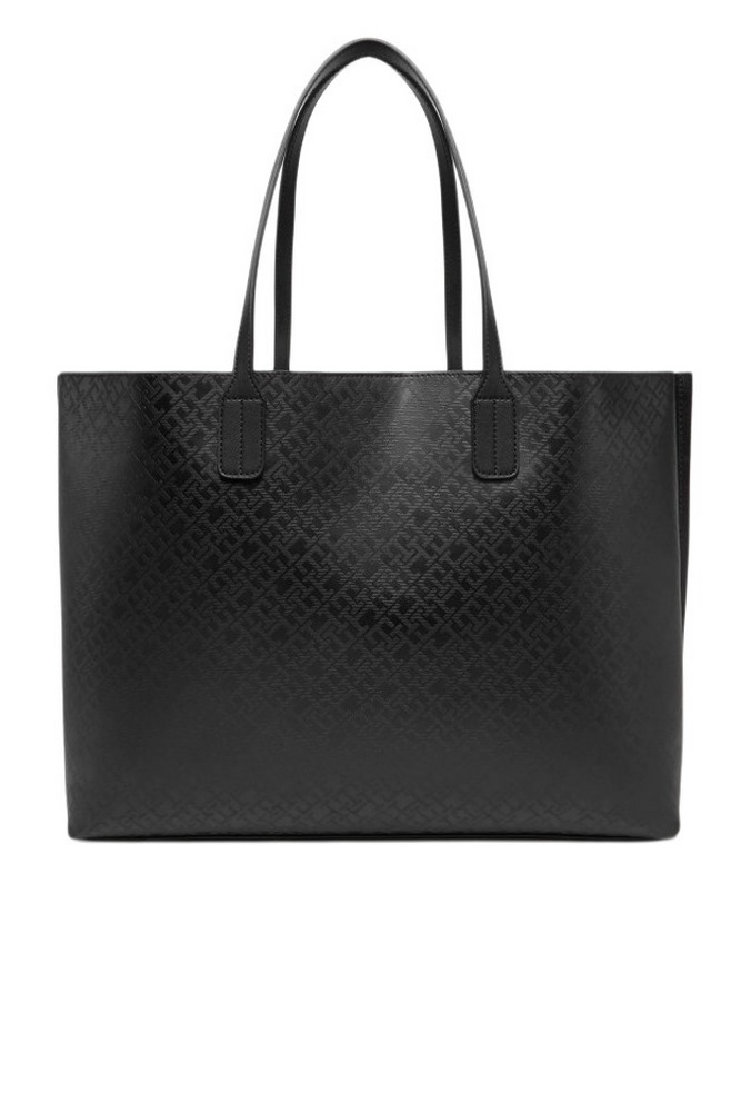 TOMMY HILFIGER DISTINCT TOTE MONO ΤΣΑΝΤΑ ΓΥΝΑΙΚΕΙΑ BLACK