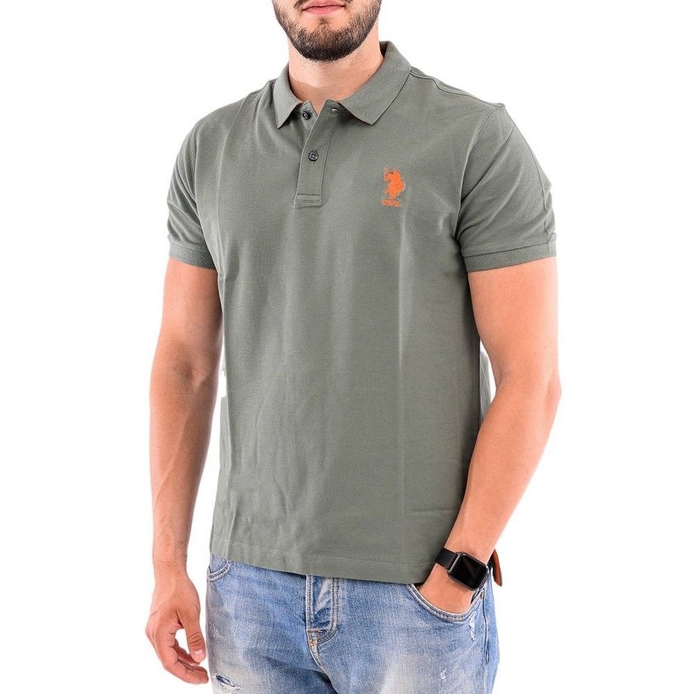 U.S POLO ASSN FLYN POLO T-SHIRT ΜΠΛΟΥΖΑ ΑΝΔΡΙΚΗ GREEN