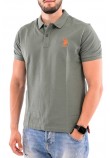 U.S POLO ASSN FLYN POLO T-SHIRT ΜΠΛΟΥΖΑ ΑΝΔΡΙΚΗ GREEN