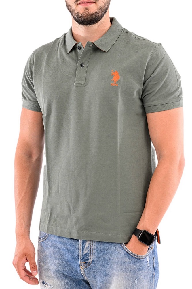 U.S POLO ASSN FLYN POLO T-SHIRT ΜΠΛΟΥΖΑ ΑΝΔΡΙΚΗ GREEN