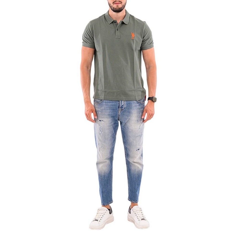 U.S POLO ASSN FLYN POLO T-SHIRT ΜΠΛΟΥΖΑ ΑΝΔΡΙΚΗ GREEN