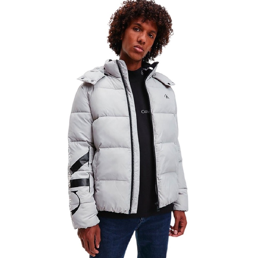 CALVIN KLEIN JEANS ESSENTIALS NON DOWN JACKET ΜΠΟΥΦΑΝ ΑΝΔΡΙΚΟ GREY