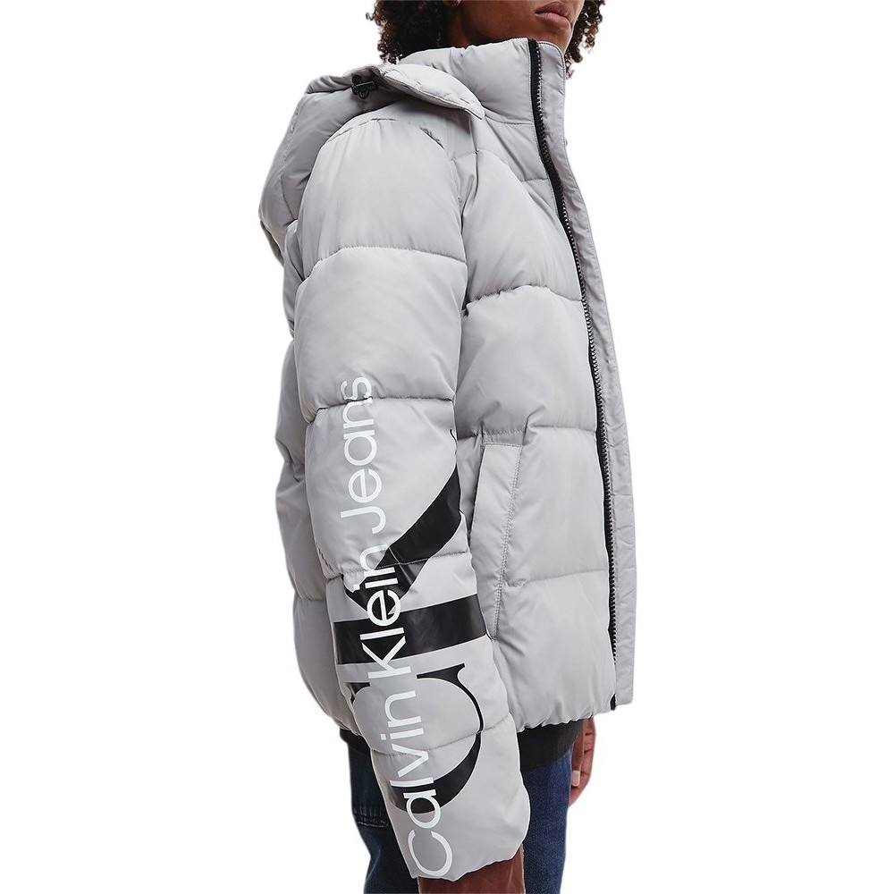 CALVIN KLEIN JEANS ESSENTIALS NON DOWN JACKET ΜΠΟΥΦΑΝ ΑΝΔΡΙΚΟ GREY