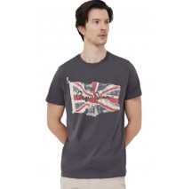 PEPE JEANS FLAG LOGO N  T-SHIRT ΑΝΔΡΙΚΟ DARK GREY