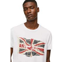 PEPE JEANS FLAG LOGO N  T-SHIRT ΑΝΔΡΙΚΟ WHITE